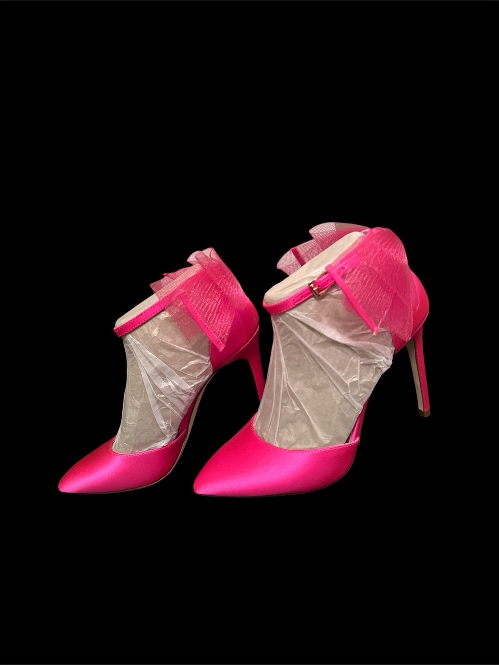 Jessica Simpson Women's Hot Pink Pointed-Toe Stiletto Heels with Bow Accent 8.5